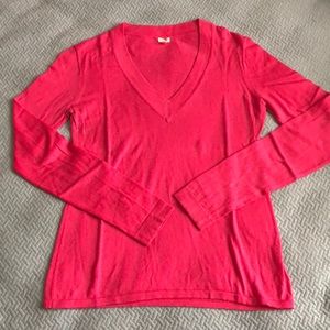 J. Crew | Hot Pink V-Neck Sweater